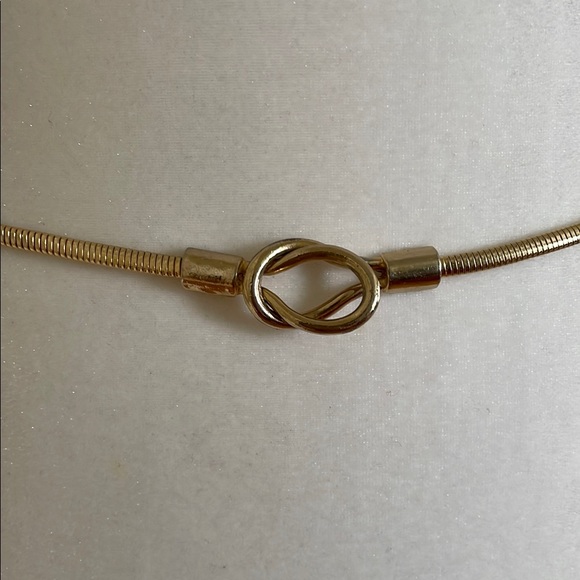 None Accessories - VINTAGE GOLDTONE METALLIC SNAKE LINK STATEMENT SKINNY WAIST BELT